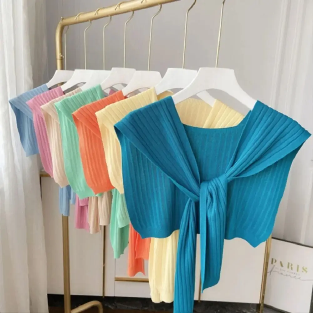 Sunscreen Stripe Knitted Shawl All-match Cape Warm Blouse Shoulder Fake Collar Cloak Korean Style Wool Scarves Ladies/Girls
Sunscreen Stripe Knitted Shawl All-match Cape Warm Blouse Shoulder Fake Collar Cloak Korean Style Wool Scarves Ladies/Girls