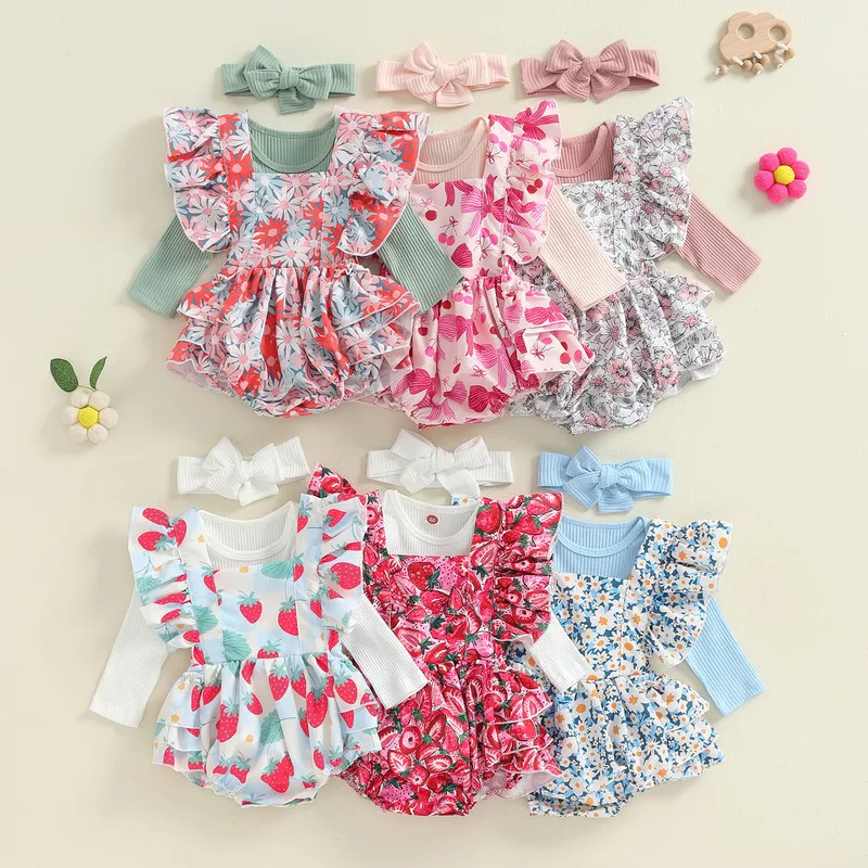 Newborn Baby Girl Sets Fall Clothes Solid Color Ribbed Knit Bodysuit Ruffles Floral Print Suspender Shorts Headband 3Pcs Set
Newborn Baby Girl Sets Fall Clothes Solid Color Ribbed Knit Bodysuit Ruffles Floral Print Suspender Shorts Headband 3Pcs Set