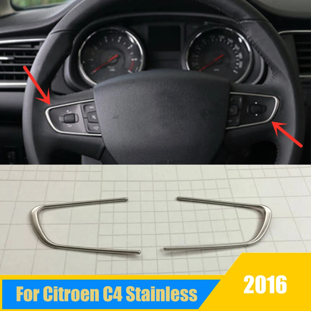 For Citroen C4 2016 Stainless steel Car Steering wheel Decoration Button sticker Cover Trim car styling Accessories 2pcs
For Citroen C4 2016 Stainless steel Car Steering wheel Decoration Button sticker Cover Trim car styling Accessories 2pcs