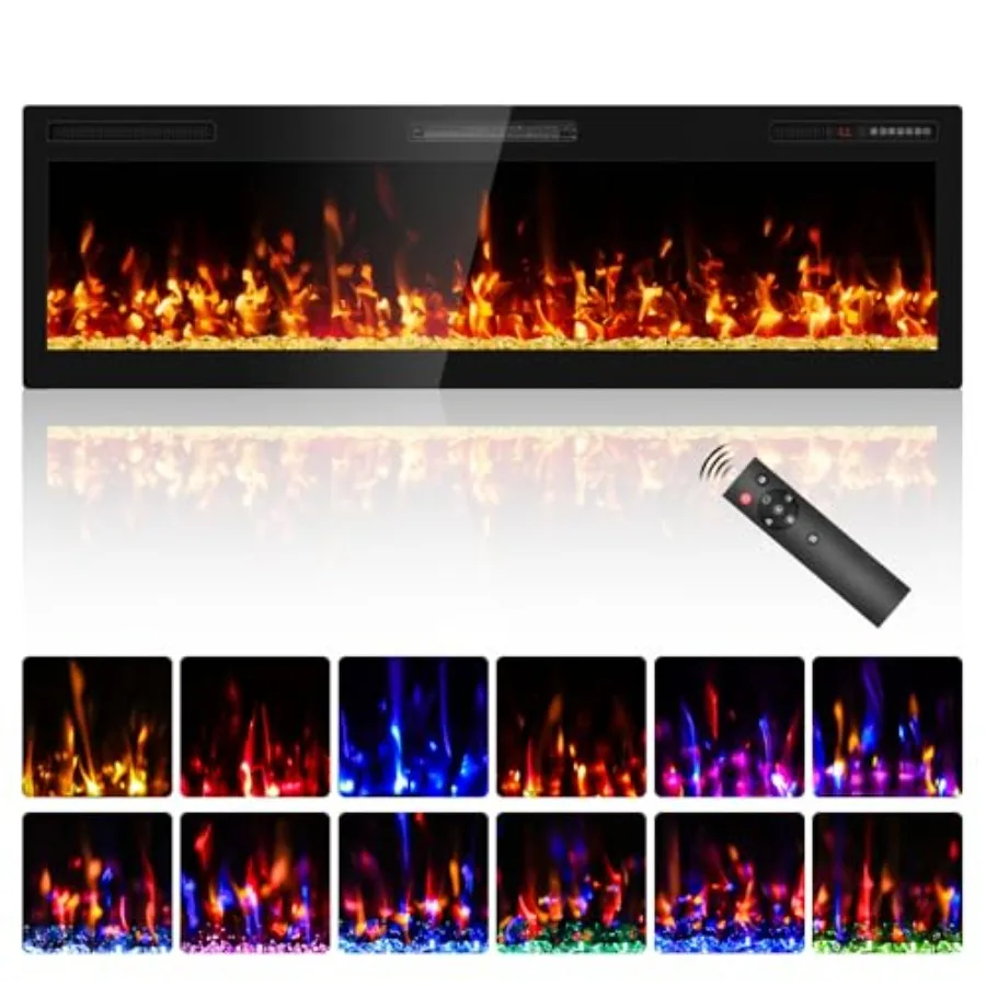 60 Narrow Bezel Linear Electric Fireplace ETL Certified Recessed Wall Mount HD Flame with Crystal Remote Touch 750W 1500W 700 S
60 Narrow Bezel Linear Electric Fireplace ETL Certified Recessed Wall Mount HD Flame with Crystal Remote Touch 750W 1500W 700 S
