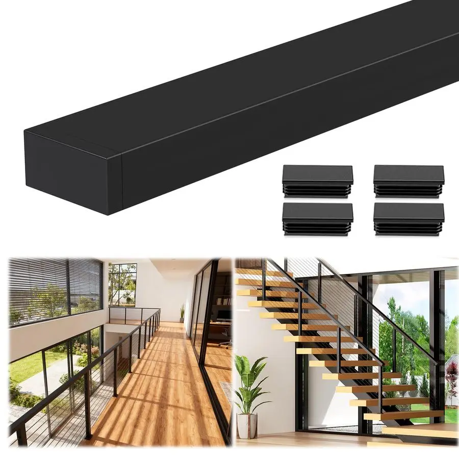 4FT Stainless Steel Black Handrail for Cable Railing Post Kit, 2.36 W x 1.18 H Rectangular Flat Top Hand Rail for Indoor Outdoor
4FT Stainless Steel Black Handrail for Cable Railing Post Kit, 2.36 W x 1.18 H Rectangular Flat Top Hand Rail for Indoor Outdoor