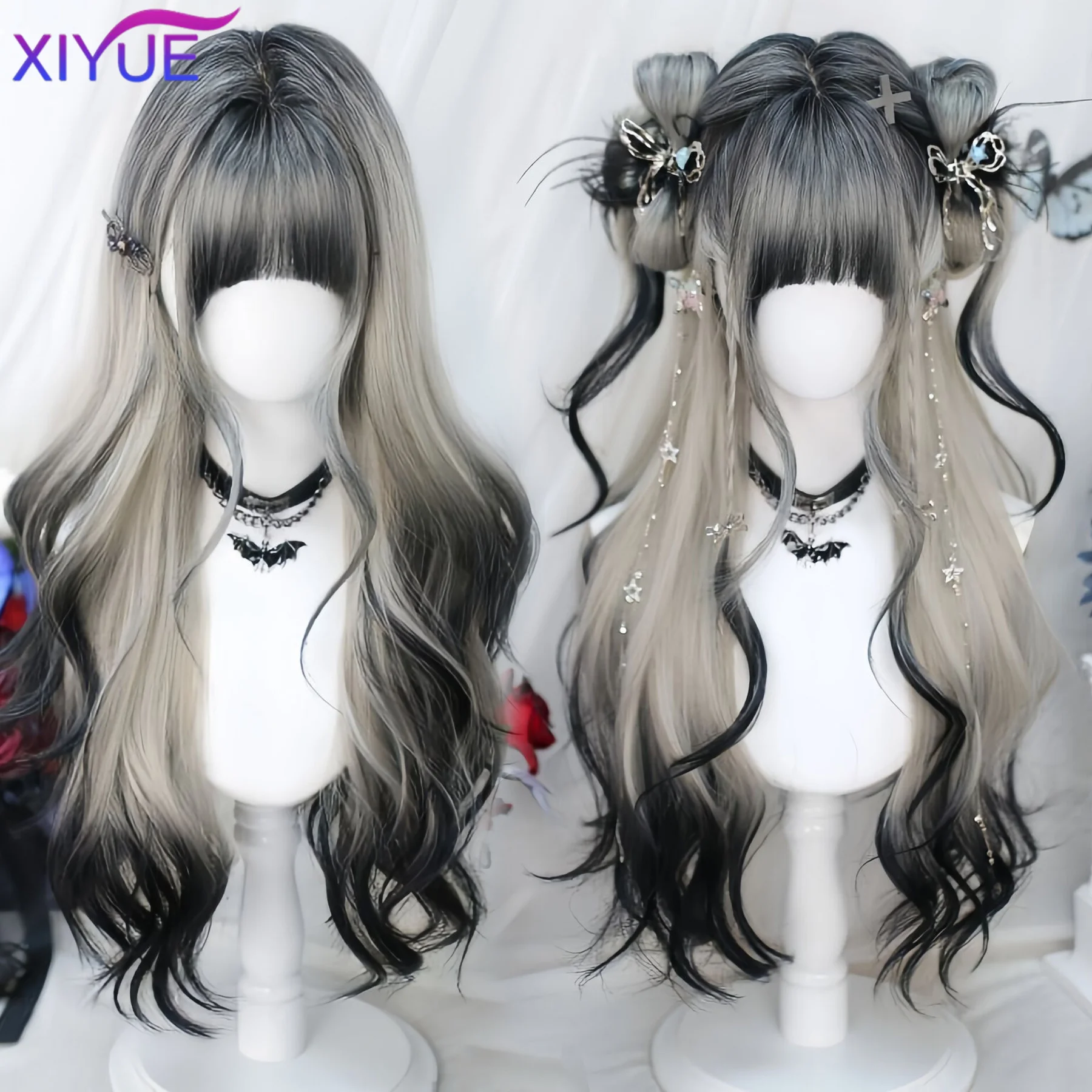 XIYUE Long Body Wave Black And Gray Gradient Cosplay Wigs Heat Resistant Synthetic Wigs Bangs Natural Lolita Wigs For Women
XIYUE Long Body Wave Black And Gray Gradient Cosplay Wigs Heat Resistant Synthetic Wigs Bangs Natural Lolita Wigs For Women