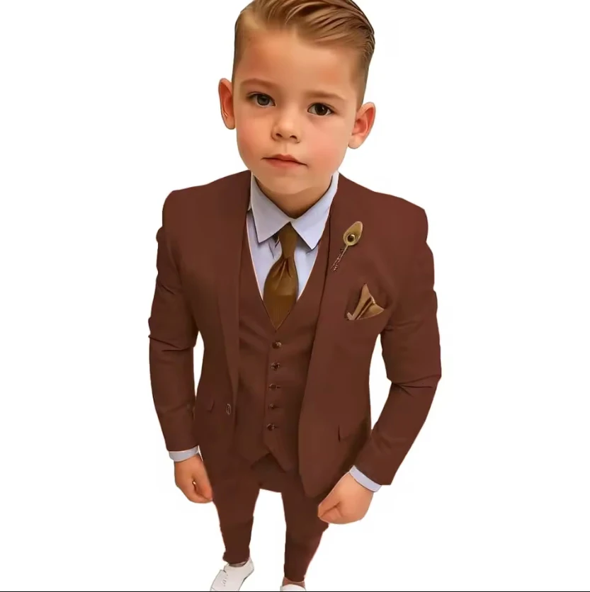 Brown Boy's Suit Slim Fit Formal Prom Dinner Party 3 Pieces Set for Wedding Flower Kids Uniform Custom Tuxedos Blazer Vest Pants
Brown Boy's Suit Slim Fit Formal Prom Dinner Party 3 Pieces Set for Wedding Flower Kids Uniform Custom Tuxedos Blazer Vest Pants