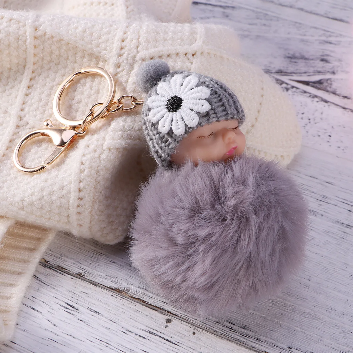 Sleeping Baby Ball Pompom Key Chain Light Pink Cute Pendant Car Bag Keyring Charm for Women Girls Gift Key Ring
Sleeping Baby Ball Pompom Key Chain Light Pink Cute Pendant Car Bag Keyring Charm for Women Girls Gift Key Ring
