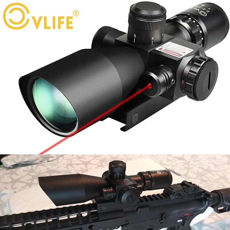 CVLIFE Class IIIA 2.5-10x40e Red Laser Scope Fit Rifle 5 levels of Illuminated system with lens Mil-Dot Reticle Hunting
CVLIFE Class IIIA 2.5-10x40e Red Laser Scope Fit Rifle 5 levels of Illuminated system with lens Mil-Dot Reticle Hunting