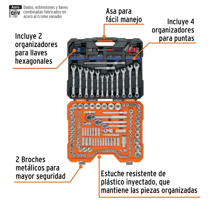 1 Unit Household Tool Set 199 Pieces Including 1/4\" 3/8\" 1/2\" Standard Millimeter Sockets for Mechanics Packaged in Case
1 Unit Household Tool Set 199 Pieces Including 1/4\" 3/8\" 1/2\" Standard Millimeter Sockets for Mechanics Packaged in Case