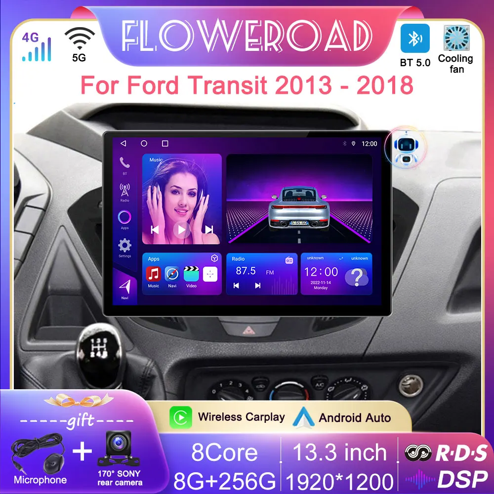 Мультимедийный плеер для Ford Transit 13,3 2013-2014, 2018 дюйма, Android, GPS, 8 ядер, BT
Мультимедийный плеер для Ford Transit 13,3 2013-2014, 2018 дюйма, Android, GPS, 8 ядер, BT