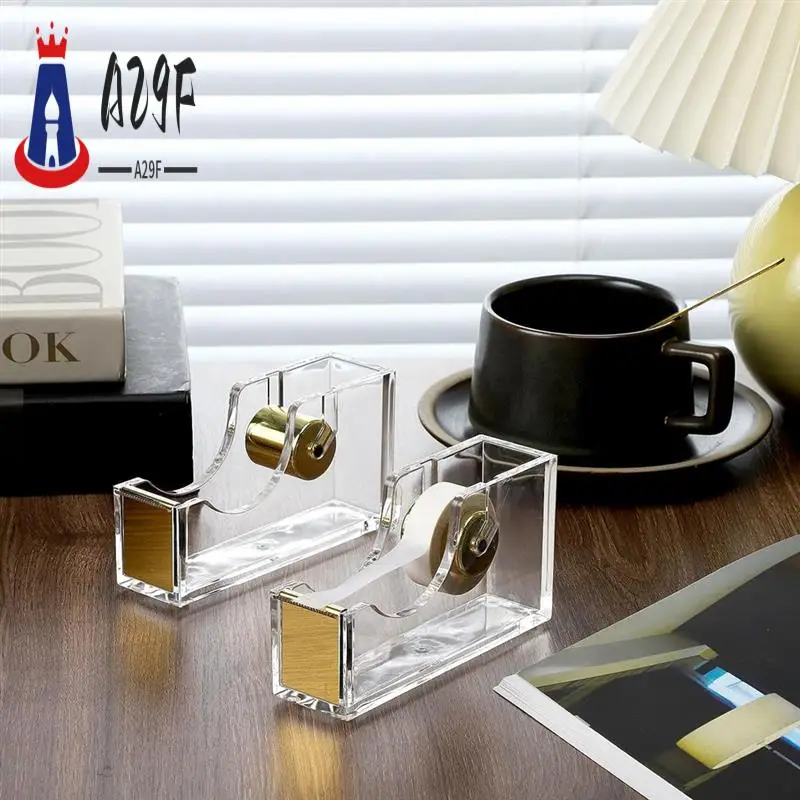 A29F-2 Pieces Acrylic Office Tape Dispenser Transparent Gold Tape Dispenser Tape Holder Packing Tape Dispenser Durable Easy To U
A29F-2 Pieces Acrylic Office Tape Dispenser Transparent Gold Tape Dispenser Tape Holder Packing Tape Dispenser Durable Easy To U