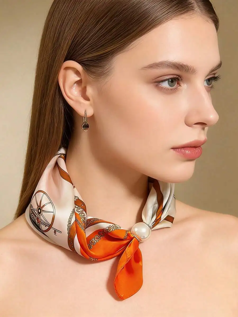 Pearl Decorative Silk Scarf Necklace For Women Versatile Collarbone Accessory
Pearl Decorative Silk Scarf Necklace For Women Versatile Collarbone Accessory