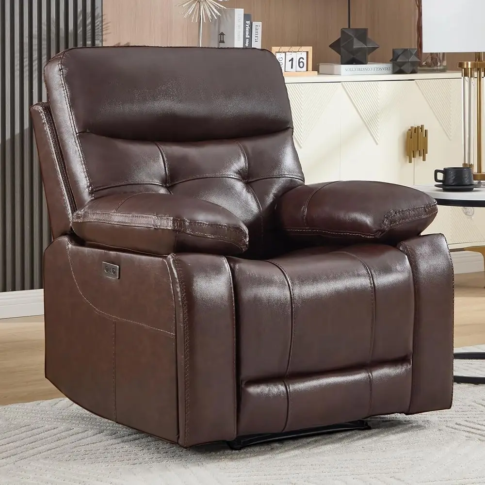 Power Reclining Leather Sofa with Comfortable Arms, Back Support, Hidden Cup Holders, USB & Type C Ports for Living Room in Brow
Power Reclining Leather Sofa with Comfortable Arms, Back Support, Hidden Cup Holders, USB & Type C Ports for Living Room in Brow