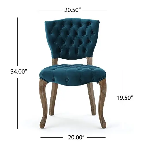Dark Teal Velvet Upholstered Tufted Dining Chair Pair With Curved Wooden Legs
Dark Teal Velvet Upholstered Tufted Dining Chair Pair With Curved Wooden Legs