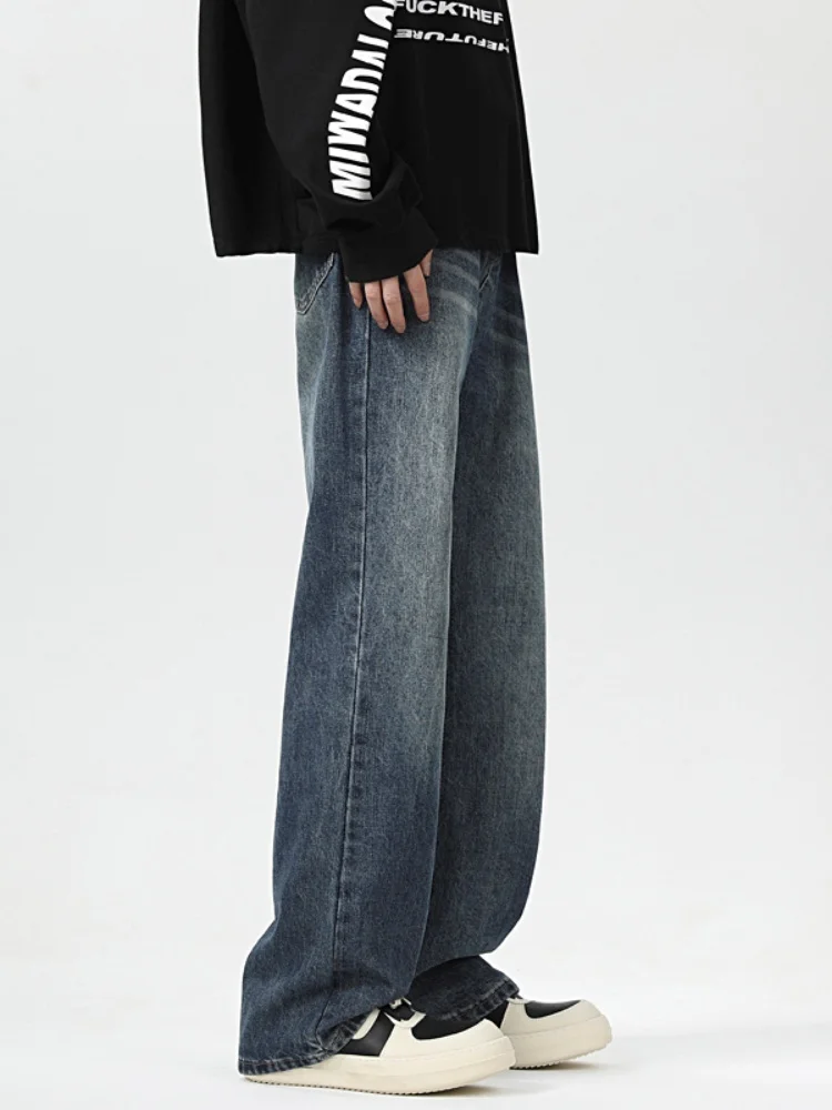 Loose Straight Leg Men's Jeans High Street Vibe Wide Leg Long Pants Autumn Trendy Brand Wear Resistant Faded Washed Jeans
Loose Straight Leg Men's Jeans High Street Vibe Wide Leg Long Pants Autumn Trendy Brand Wear Resistant Faded Washed Jeans