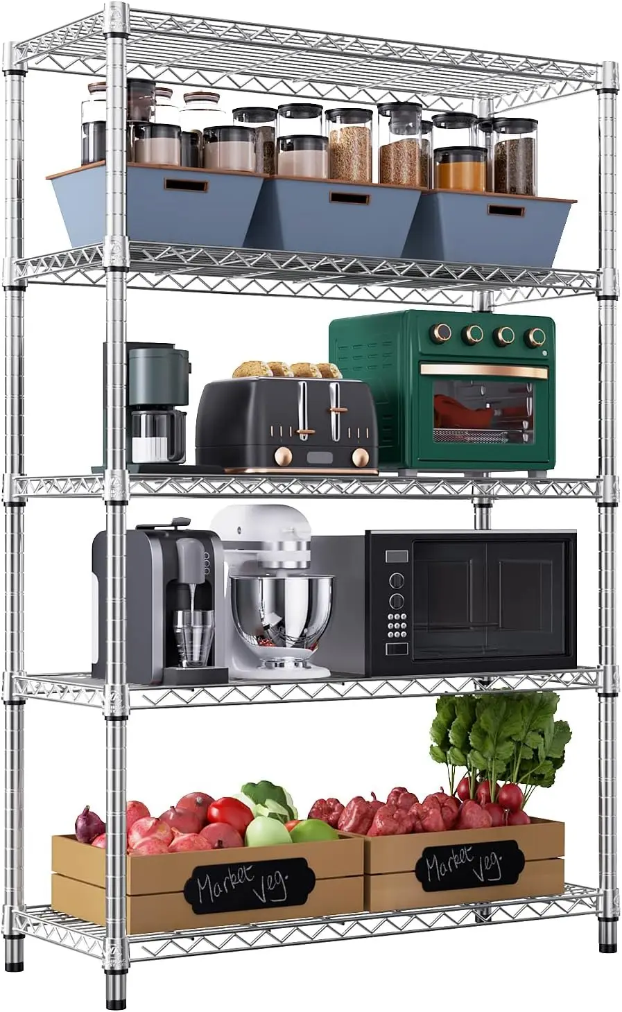 Mzg Steel Storage Shelving 5-Tier Utility Shelving Unit Steel Organizer Wire Ra For Home,Kitchen,Office,Garage, 1750 Lbs
Mzg Steel Storage Shelving 5-Tier Utility Shelving Unit Steel Organizer Wire Ra For Home,Kitchen,Office,Garage, 1750 Lbs