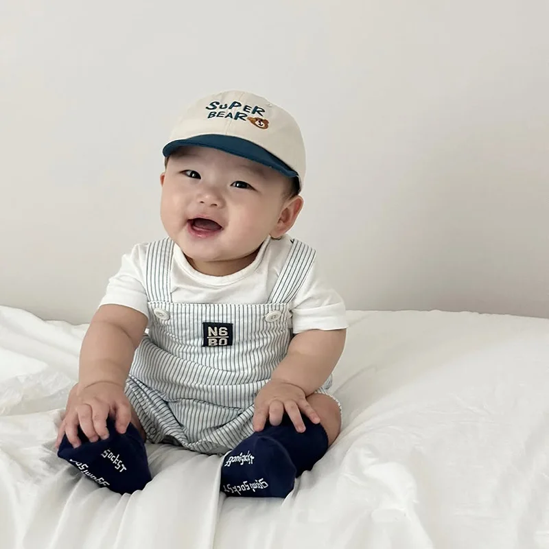 2026 Summer New Baby Clothes Set Newborn Solid T Shirts + Jumpsuit 2pcs Suit For Boy Girl Toddler Striped Overalls Outfits
2026 Summer New Baby Clothes Set Newborn Solid T Shirts + Jumpsuit 2pcs Suit For Boy Girl Toddler Striped Overalls Outfits