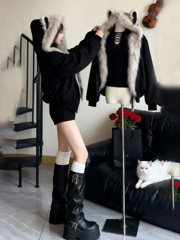 Уникальная теплая хлопковая куртка Hebe Sle с капюшоном, черная, зимняя верхняя одежда для женщин, свободный крой в корейском стиле, для повседневной носки
Уникальная теплая хлопковая куртка Hebe Sle с капюшоном, черная, зимняя верхняя одежда для женщин, свободный крой в корейском стиле, для повседневной носки