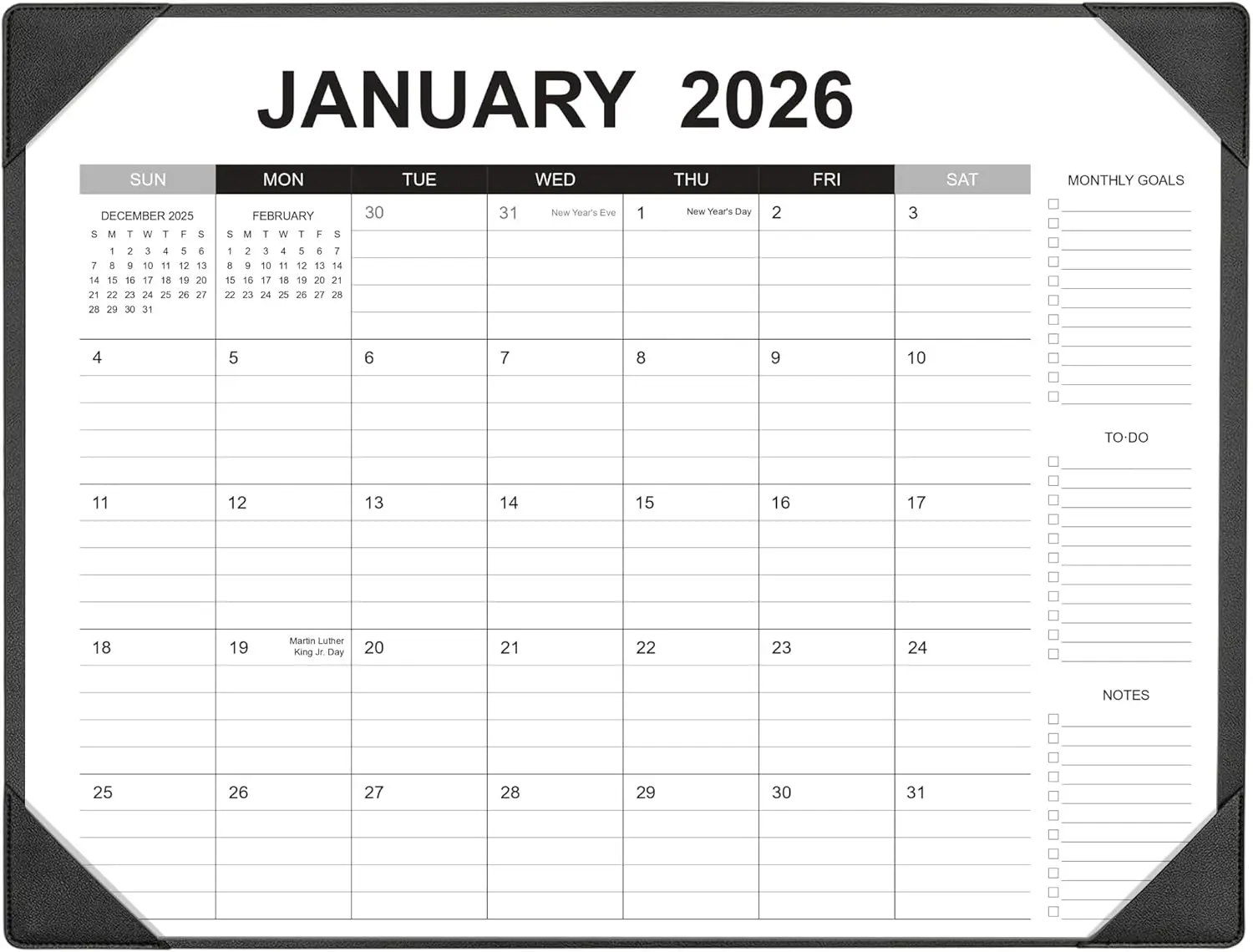 Large Desk Calendar 2026-2027 with Desk Mat – 22x17 Inch Monthly Pad for Home Office Planning
Large Desk Calendar 2026-2027 with Desk Mat – 22x17 Inch Monthly Pad for Home Office Planning