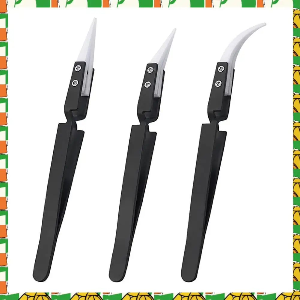 Professional Tool 3Pcs Anti-Static Reverse Tweezer IC SMD SMT Reverse Tweezers Heat Resistant 1000 Degree Hand Tools
Professional Tool 3Pcs Anti-Static Reverse Tweezer IC SMD SMT Reverse Tweezers Heat Resistant 1000 Degree Hand Tools