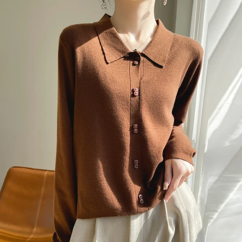 Women Merino Wool Sweater Autumn Winter Polo Collar Pullover Long Sleeve Bottoming Cashmere Knitwear Clothing Fake Cardigan
Women Merino Wool Sweater Autumn Winter Polo Collar Pullover Long Sleeve Bottoming Cashmere Knitwear Clothing Fake Cardigan