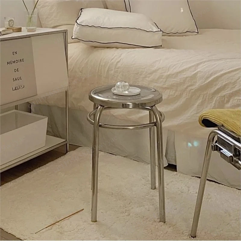 Modern Minimalist Single Leisure Chair Round Stool, Silver Stainless Steel Chair for Living Room Home
Modern Minimalist Single Leisure Chair Round Stool, Silver Stainless Steel Chair for Living Room Home
