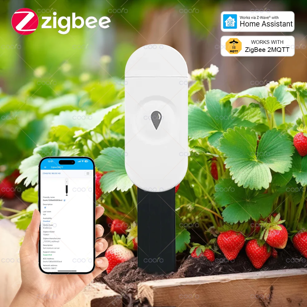 Датчик влажности почвы ZigBee, измеритель температуры и влажности, автоматический детектор орошения, работа с домашним помощником Zigbee2mqtt
Датчик влажности почвы ZigBee, измеритель температуры и влажности, автоматический детектор орошения, работа с домашним помощником Zigbee2mqtt