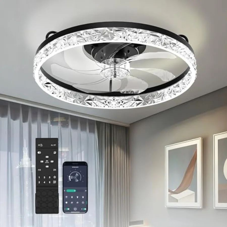 20 Inch Low Profile Ceiling Fans with Lights and Remote, Flush Mount Upgrade 7-Blade Ceiling Fan with Light, 3000K-6500K Dimmab
20 Inch Low Profile Ceiling Fans with Lights and Remote, Flush Mount Upgrade 7-Blade Ceiling Fan with Light, 3000K-6500K Dimmab