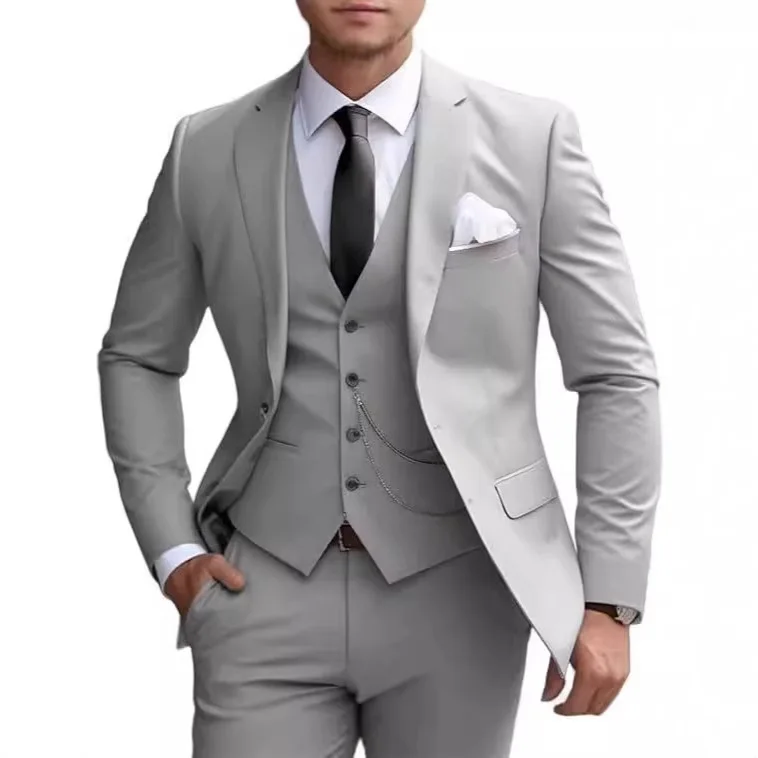 Three-piece Suit Wedding Groomsmen Suit Slim Business Suit Banquet Temperament Dress for Men
Three-piece Suit Wedding Groomsmen Suit Slim Business Suit Banquet Temperament Dress for Men