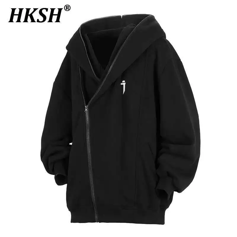 HKSH Heavy 2025 New Spring Slanted Zipper Hooded Cardigan Sweatshirt For Men Loose Casual Solid Color Trendy Dark Jackets HK3824
HKSH Heavy 2025 New Spring Slanted Zipper Hooded Cardigan Sweatshirt For Men Loose Casual Solid Color Trendy Dark Jackets HK3824