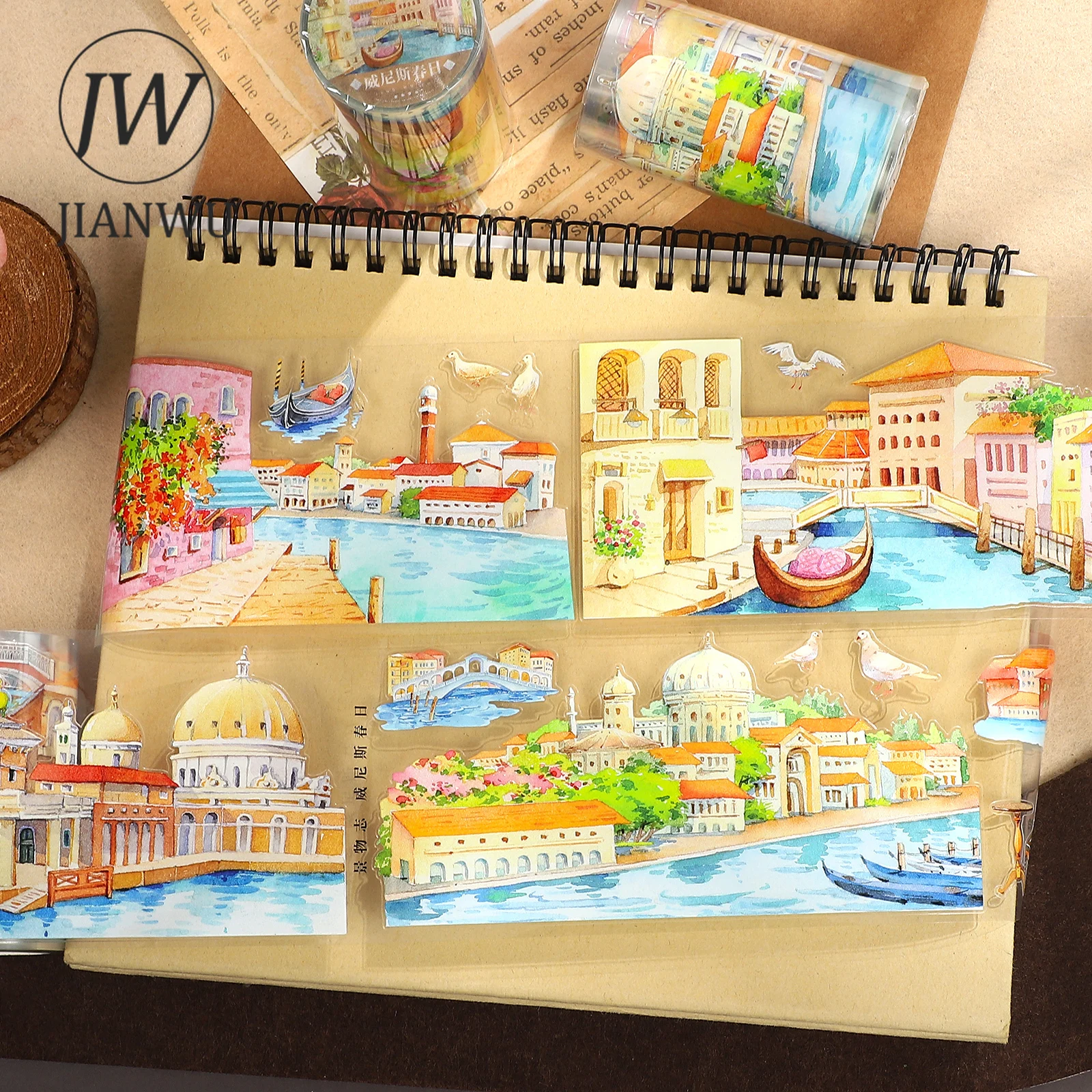 JIANWU 70mm*5m Vintage Venice Travel River House Landscape Material Collage Scrapbooking PET Tape Creative Journal Stationery
JIANWU 70mm*5m Vintage Venice Travel River House Landscape Material Collage Scrapbooking PET Tape Creative Journal Stationery