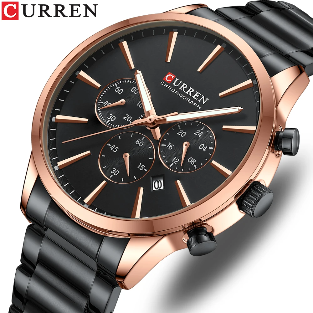 CURREN Fashion Sports Chronograph Watches with Auto Date Casual Business Men's Wristwatches with Stainless Steel Bracelet
CURREN Fashion Sports Chronograph Watches with Auto Date Casual Business Men's Wristwatches with Stainless Steel Bracelet