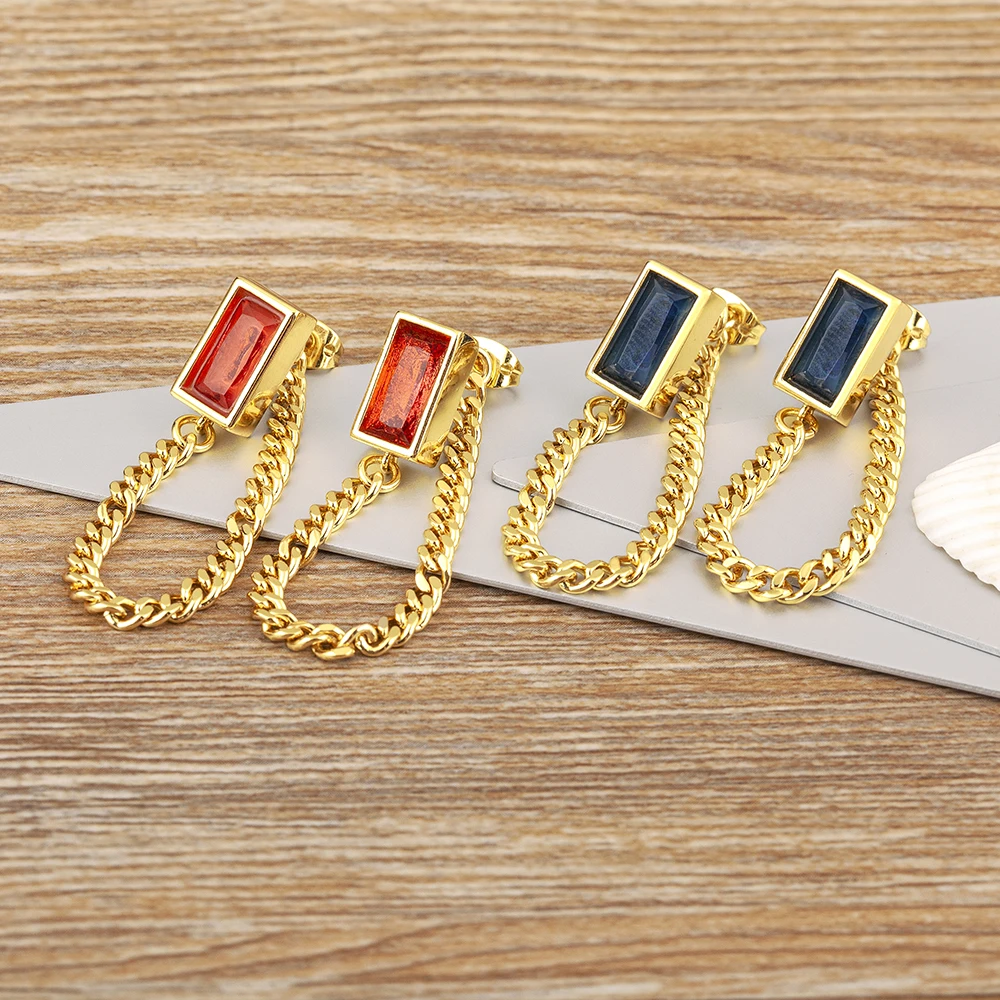 Nidin Creative Design Chain Link Drop Earrings Multiple Wearing Methods For Women Shiny Zircon Piercing Tassel Dangle Jewelry
Nidin Creative Design Chain Link Drop Earrings Multiple Wearing Methods For Women Shiny Zircon Piercing Tassel Dangle Jewelry