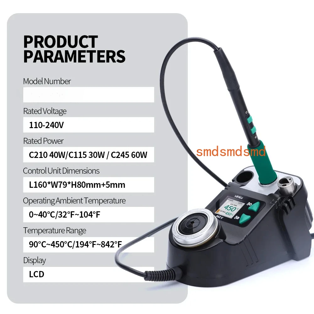 982-V Precision Solder Station with Fast Heating Micro Fine Tip C210 Soldering Iron Remote Control Handle
982-V Precision Solder Station with Fast Heating Micro Fine Tip C210 Soldering Iron Remote Control Handle