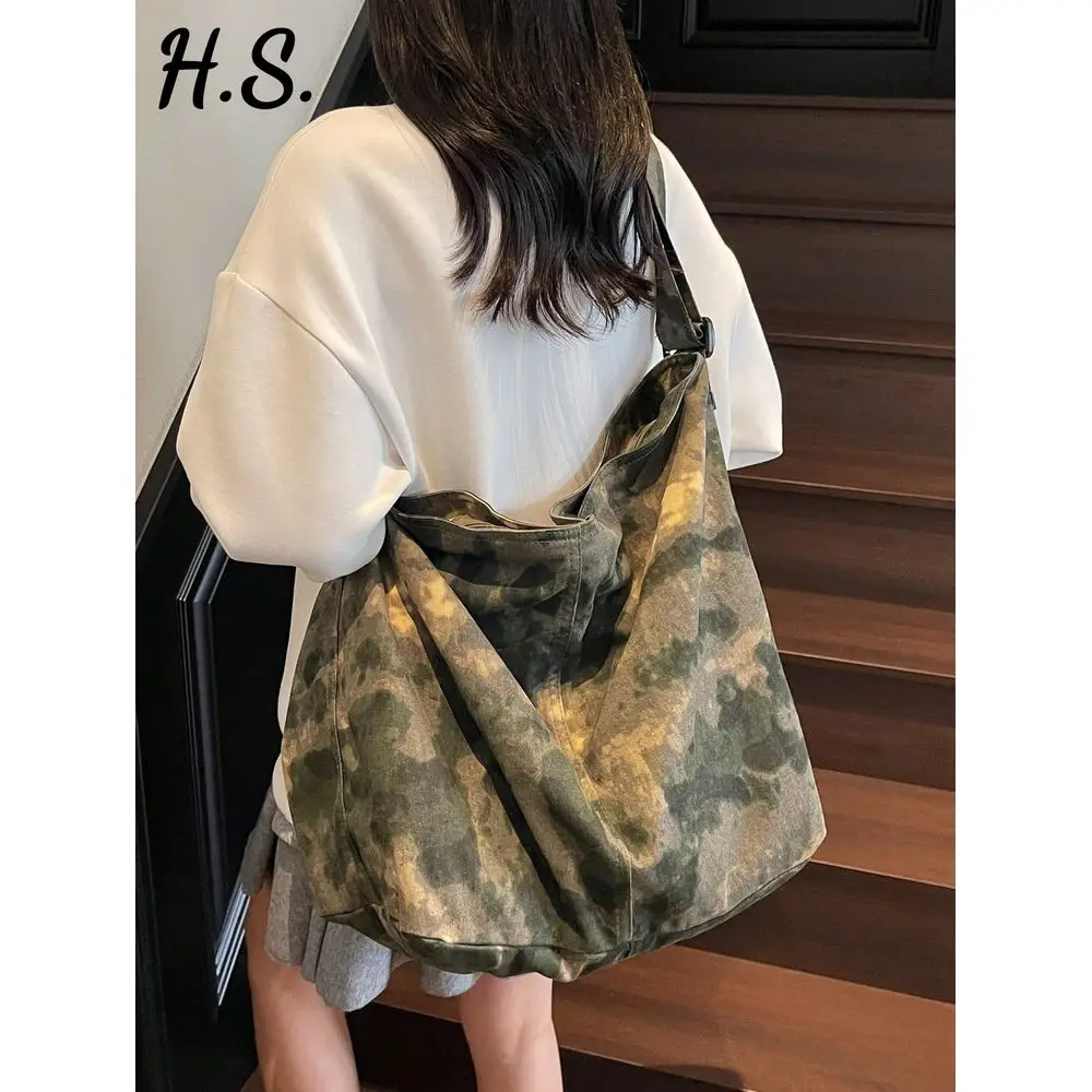 Capacity Washed Vintage Camouflage Canvas Shoulder Bag, Minimalist Casual Versatile Zipper Closure Crossbody Bag, Suitable For
Capacity Washed Vintage Camouflage Canvas Shoulder Bag, Minimalist Casual Versatile Zipper Closure Crossbody Bag, Suitable For