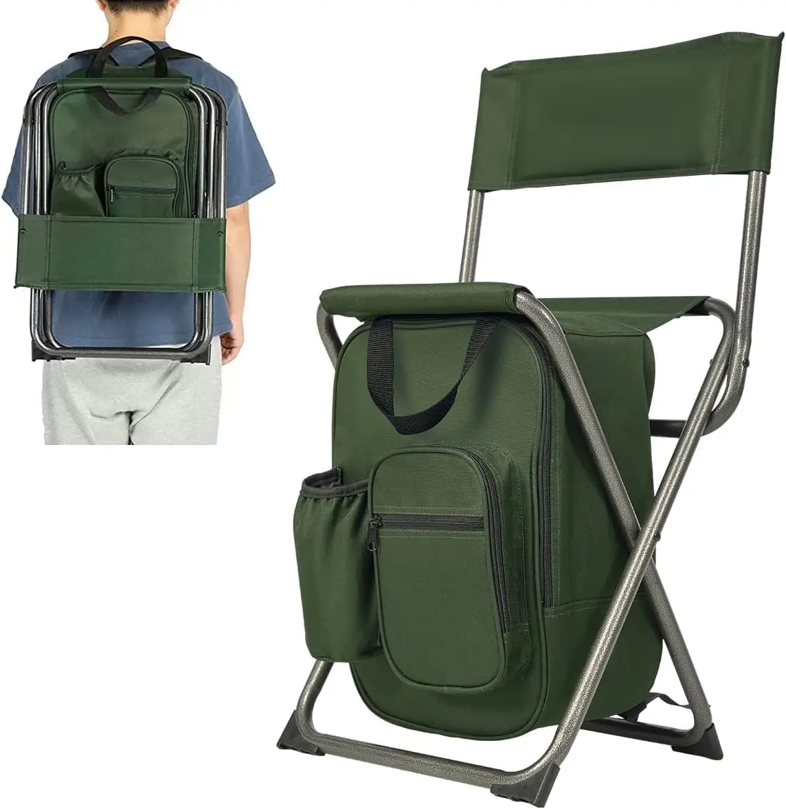Folding Backpack Cooler Chair with Backrest for Outdoor Camping Fishing Hiking Travel, Supports 225 lbs
Folding Backpack Cooler Chair with Backrest for Outdoor Camping Fishing Hiking Travel, Supports 225 lbs