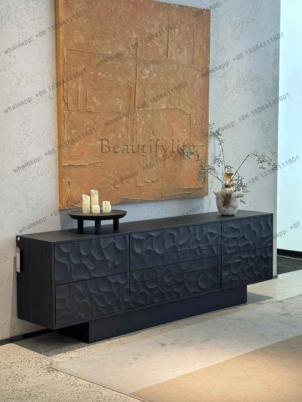 Italian minimalist decoration creative solid wood chest villa antique art against the wall
Italian minimalist decoration creative solid wood chest villa antique art against the wall