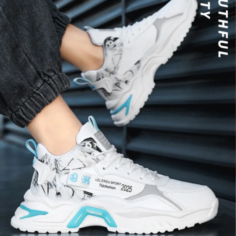Fashion High-top Men's Sneakers Lightweight Leather Casual Shoes Platform Running Shoes Designer Vulcanize Shoes Men Ankle Boots
Fashion High-top Men's Sneakers Lightweight Leather Casual Shoes Platform Running Shoes Designer Vulcanize Shoes Men Ankle Boots