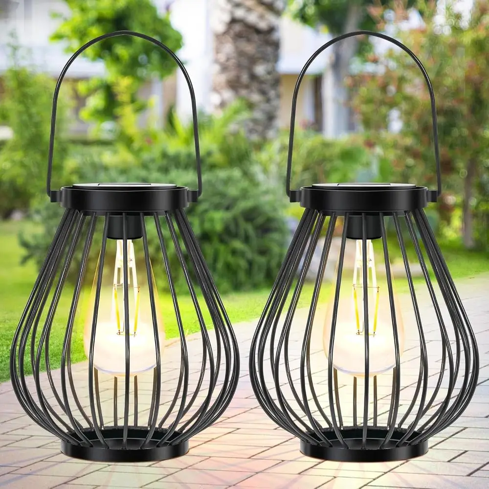 Outdoor Hanging Lantern Set, 2-Pack Rustic Metal Lights with Handle, Waterproof, Warm Retro Bulb Design for Yard, Garden, Patio,
Outdoor Hanging Lantern Set, 2-Pack Rustic Metal Lights with Handle, Waterproof, Warm Retro Bulb Design for Yard, Garden, Patio,
