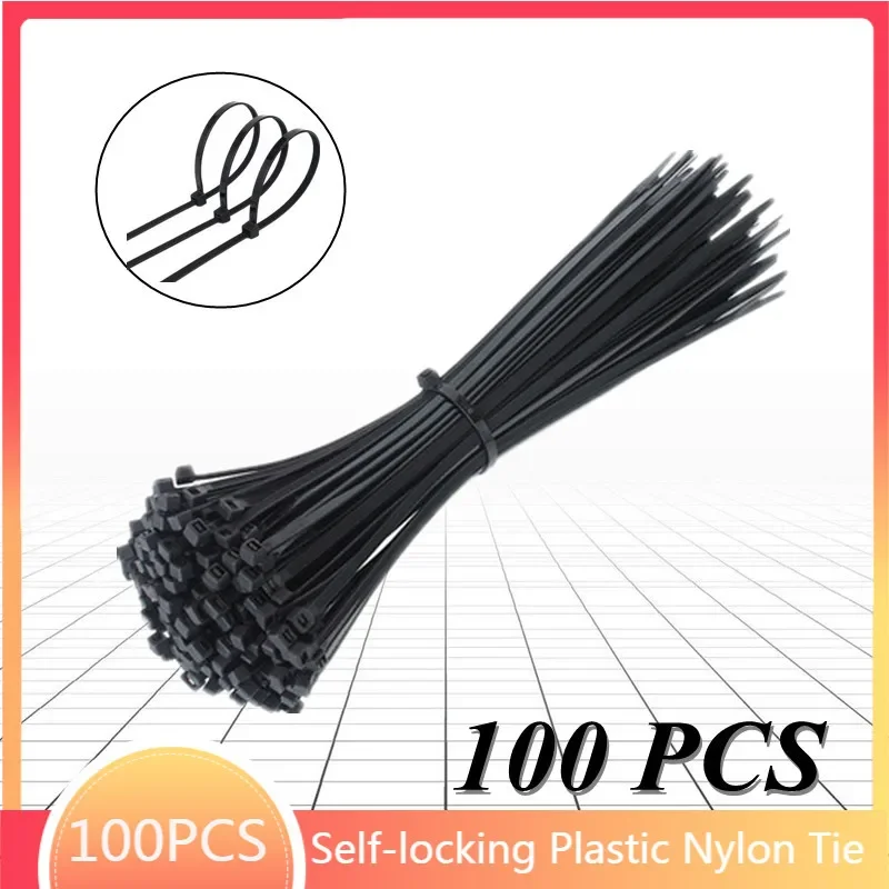 100 PCS Self-locking Plastic Nylon Tie Black Fastening Strap Cable-Tie-Set Cable Zip Tie Fastening Ring Zip Wraps Strap Tie Tie
100 PCS Self-locking Plastic Nylon Tie Black Fastening Strap Cable-Tie-Set Cable Zip Tie Fastening Ring Zip Wraps Strap Tie Tie