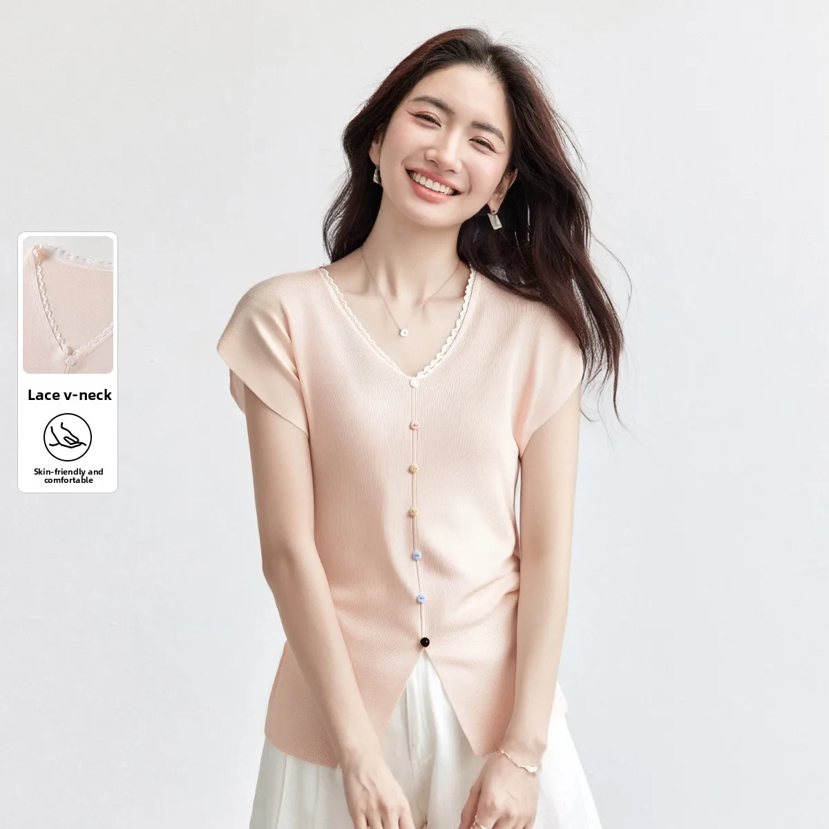 SENTUBILA Women Knitted Pullovers Long Sleeve Female Tops 2026 Summer V-neck Button Strecth Slim Ladies Sweaters W52HA1982
SENTUBILA Women Knitted Pullovers Long Sleeve Female Tops 2026 Summer V-neck Button Strecth Slim Ladies Sweaters W52HA1982