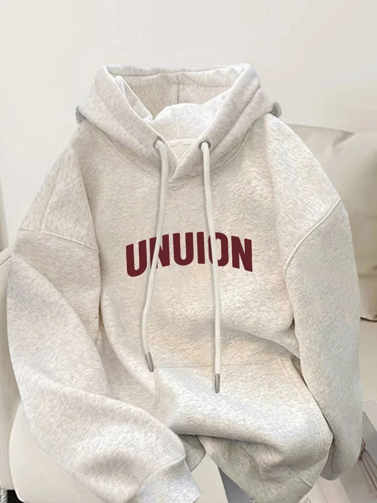 Korean Style Simple Letter Print Hooded Drawstring Sweatshirt Women's Spring Autumn Lazy Loose Slimming Overhead Top
Korean Style Simple Letter Print Hooded Drawstring Sweatshirt Women's Spring Autumn Lazy Loose Slimming Overhead Top
