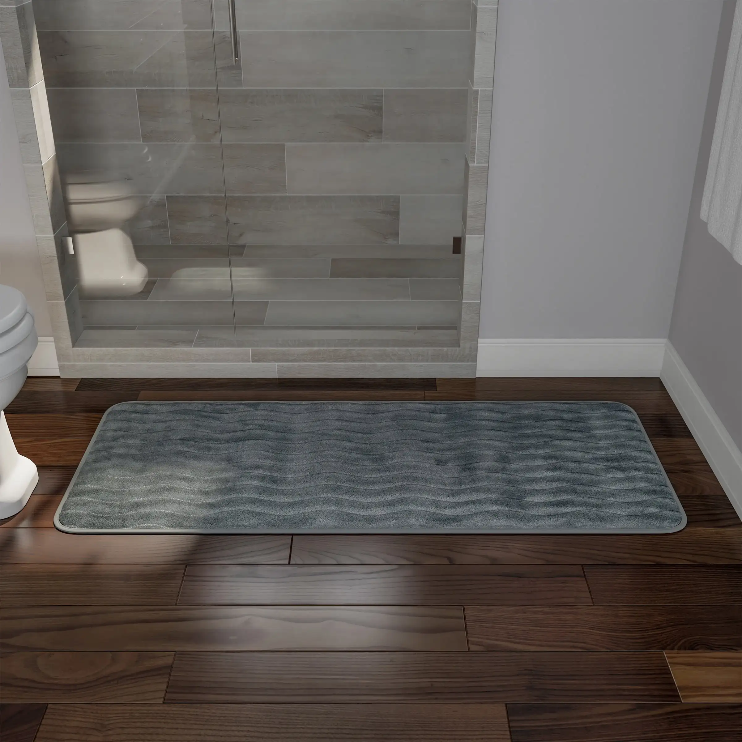 Microfiber Memory Foam Bathmat – Oversized Padded Nonslip Accent Rug for Bathroom, Kitchen, Laundry Room, Wave Pattern by (Pla
Microfiber Memory Foam Bathmat – Oversized Padded Nonslip Accent Rug for Bathroom, Kitchen, Laundry Room, Wave Pattern by (Pla
