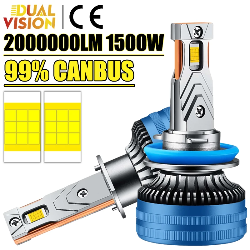 Dualvision 1500W 2000000LM H4 H7 H11 Светодиодная лампа Canbus H1 H3 H8 H9 HB3 HB4 HIR2 9005 9006 9012 Мощность автомобильной фары 6000K 12V 
Dualvision 1500W 2000000LM H4 H7 H11 Светодиодная лампа Canbus H1 H3 H8 H9 HB3 HB4 HIR2 9005 9006 9012 Мощность автомобильной фары 6000K 12V