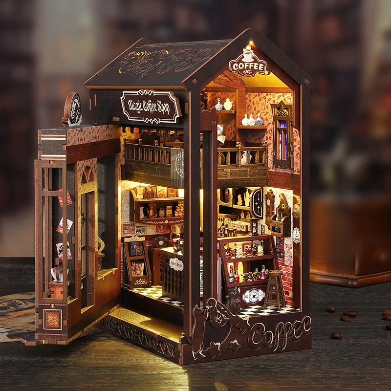 DIY Book Nook Kit Mini 3D Wooden Bookshelf Set Doll House Bookshelf Insert Retro Booknook Decor With Light Toys For Adults Gifts
DIY Book Nook Kit Mini 3D Wooden Bookshelf Set Doll House Bookshelf Insert Retro Booknook Decor With Light Toys For Adults Gifts