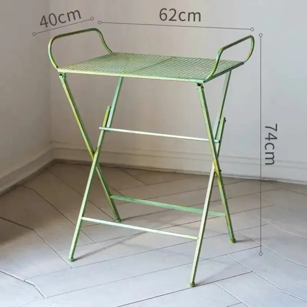 Retro Green Wrought Iron Foldable Table & Chairs, Multifunctional Side Console Table for Indoor Outdoor Garden Patio Furniture
Retro Green Wrought Iron Foldable Table & Chairs, Multifunctional Side Console Table for Indoor Outdoor Garden Patio Furniture