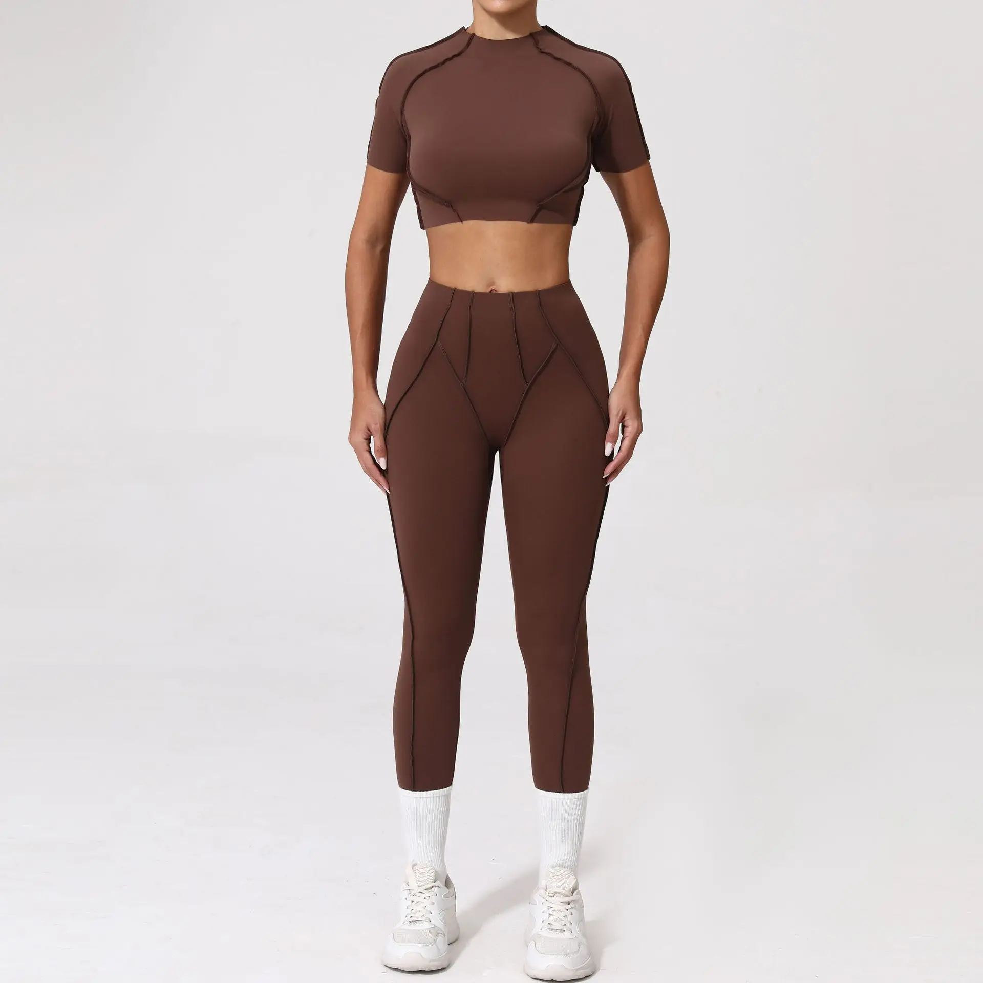 Seamless Yoga Pants Sports Fitness Peach Hip High-waisted Naked Tight Short-sleeved Workout Clothing Gym Legging Suits for Women
Seamless Yoga Pants Sports Fitness Peach Hip High-waisted Naked Tight Short-sleeved Workout Clothing Gym Legging Suits for Women