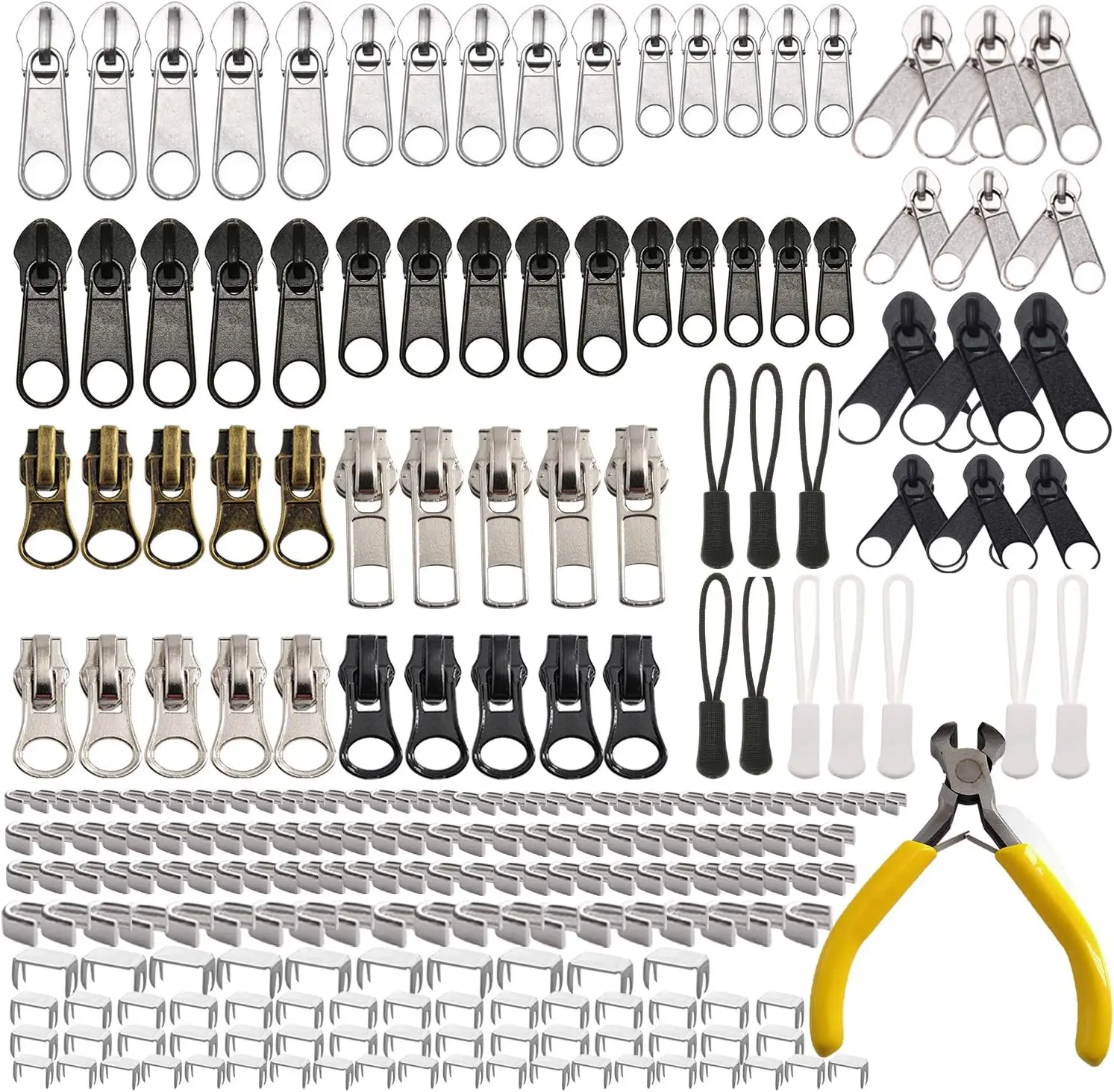 252-Piece Zipper Repair Kit with Replacement Sliders and Pulls for Luggage, Bags, Jackets, and Outdoor Gear
252-Piece Zipper Repair Kit with Replacement Sliders and Pulls for Luggage, Bags, Jackets, and Outdoor Gear
