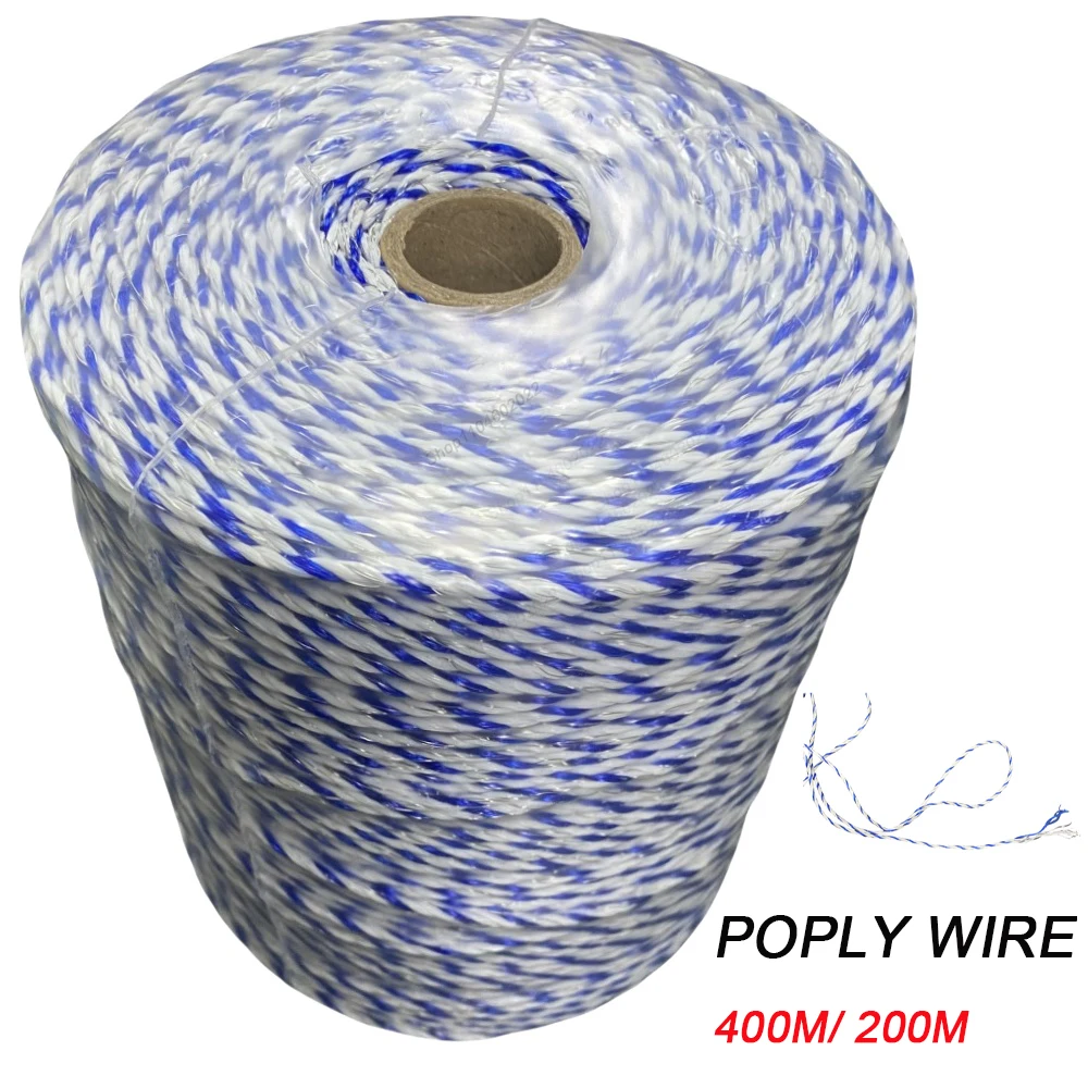 200/400M Portable Electric Fence Rope Polywire with Steel for Horse Farm Animals Fencing Ultra Low Resistance Poly Wire 6 strand
200/400M Portable Electric Fence Rope Polywire with Steel for Horse Farm Animals Fencing Ultra Low Resistance Poly Wire 6 strand