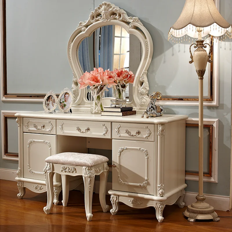 Light Luxury European Dressers for Bedroom Princess Furniture Ins White Dressing Table Makeup Vanity Table with Light Mirror Set
Light Luxury European Dressers for Bedroom Princess Furniture Ins White Dressing Table Makeup Vanity Table with Light Mirror Set