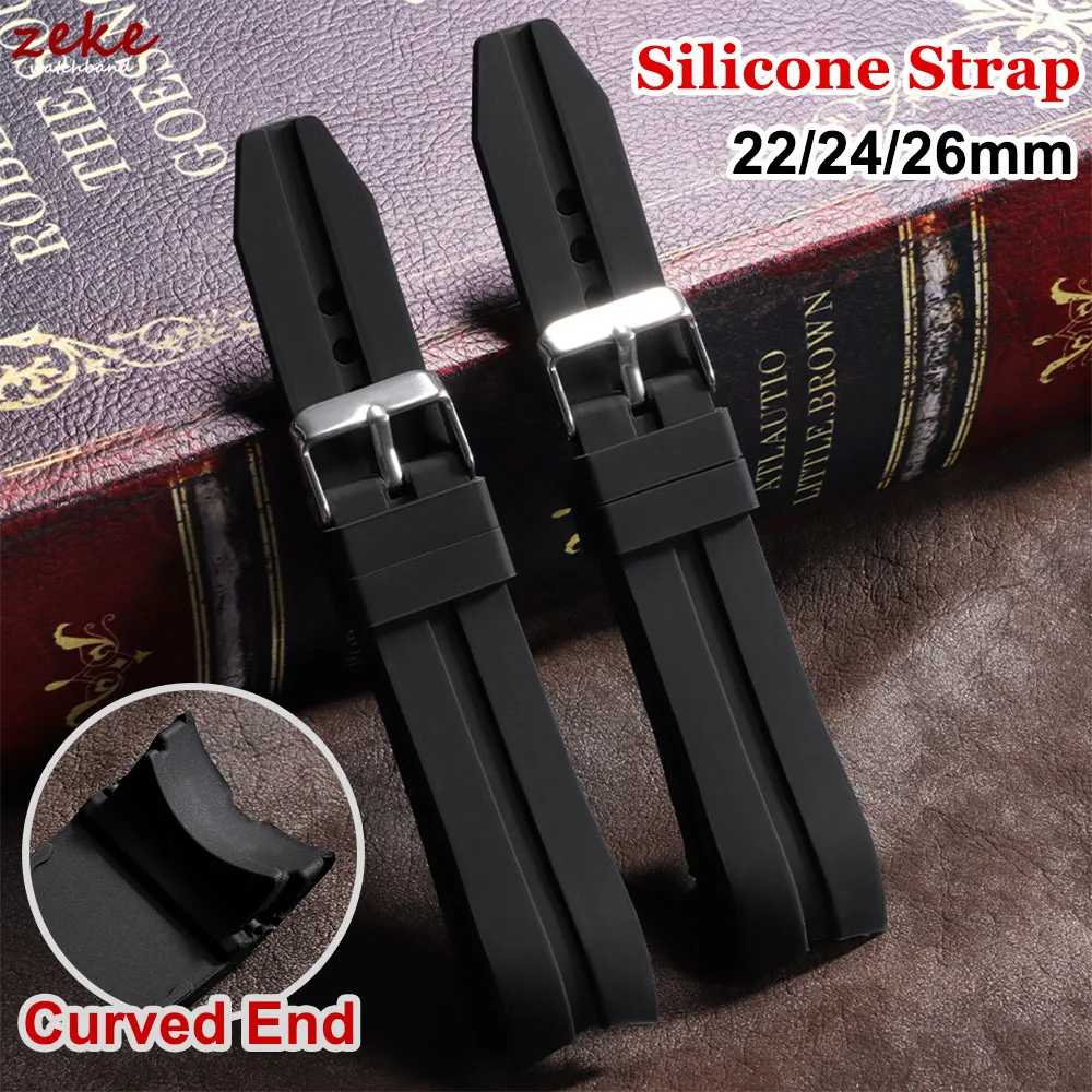 Watchband 22mm 24mm 26mm Curved End Silicone Watch Strap Diving Soft Rubber Bracelet Waterproof Wristband Universal Band Belt
Watchband 22mm 24mm 26mm Curved End Silicone Watch Strap Diving Soft Rubber Bracelet Waterproof Wristband Universal Band Belt