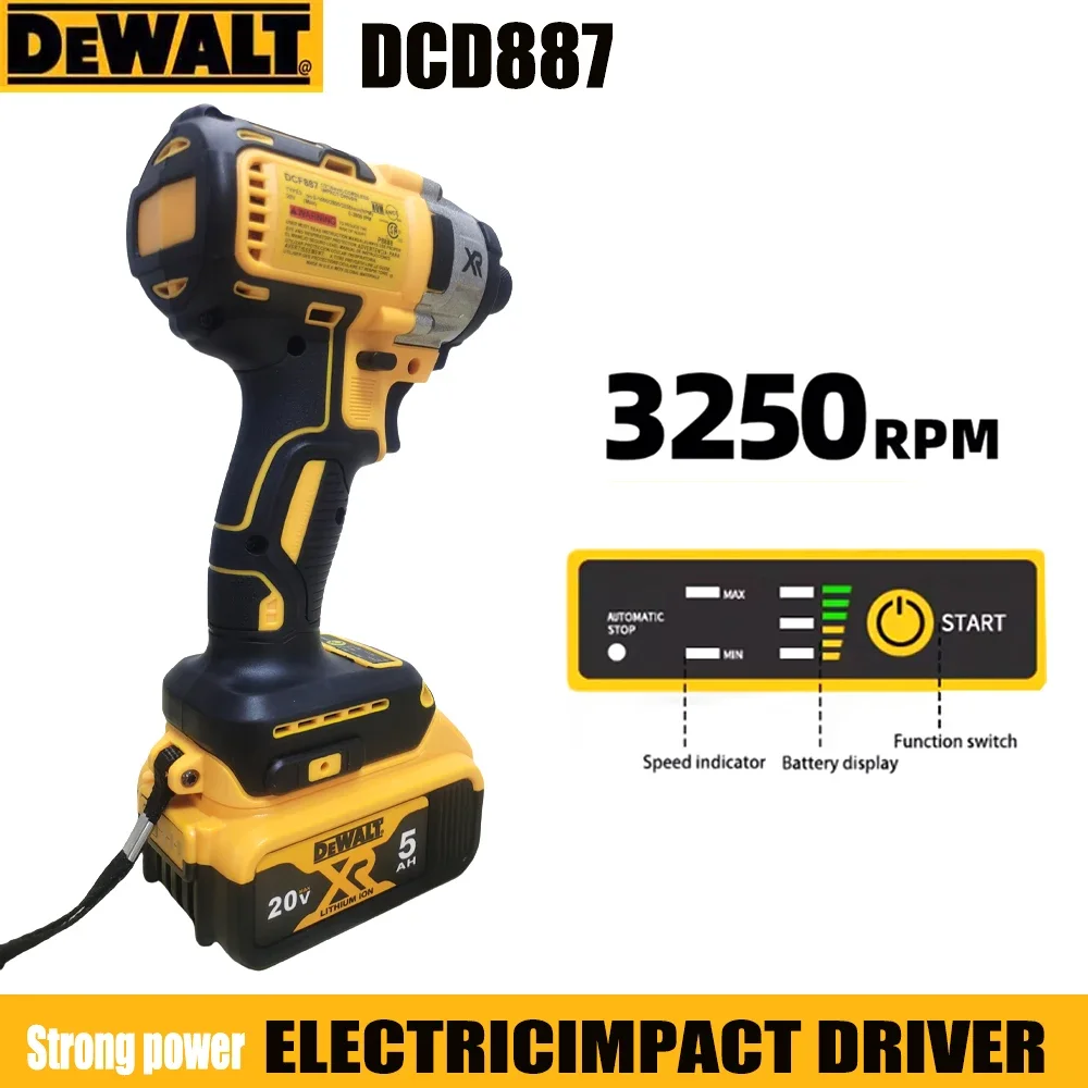 Dewalt DCD887 cordless electric screwdriver, 250RPM brushless motor 1/4 electric impact drill, powerful and easy to operate
Dewalt DCD887 cordless electric screwdriver, 250RPM brushless motor 1/4 electric impact drill, powerful and easy to operate