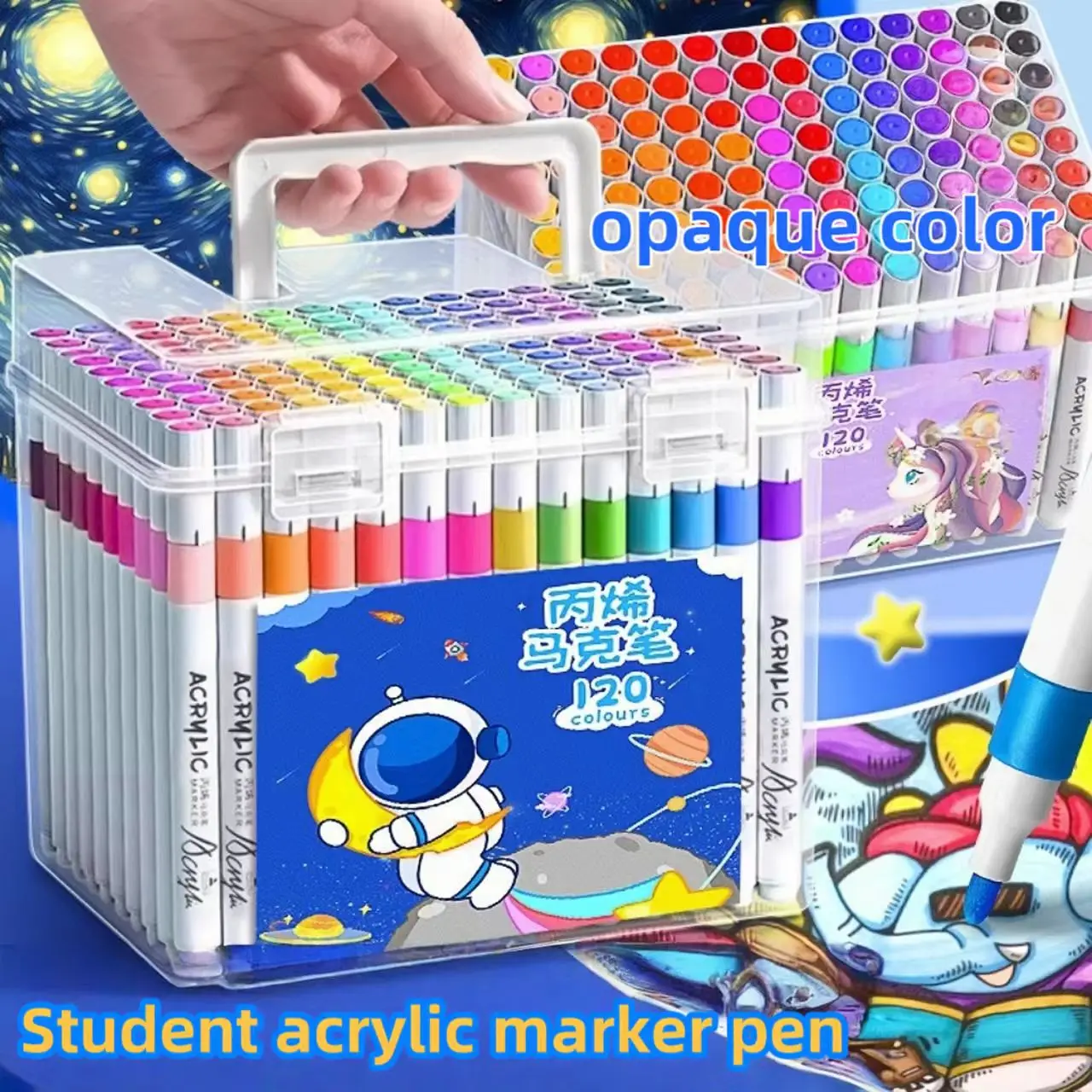 24/36/48/80/120 color acrylic marker pen, waterproof, stackable, opaque paper, sun resistant, student gift, student specific
24/36/48/80/120 color acrylic marker pen, waterproof, stackable, opaque paper, sun resistant, student gift, student specific